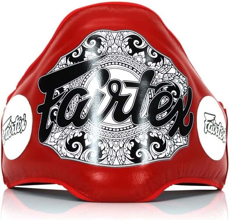 Fairtex BPV2 Light-Weight Belly Pad Muay Thai | Premium Leather Gear |Maximum Safety | Lightweight Design, Adjustable Straps, Reinforced Plastic Inside |Trainer-Friendly with 4Layer Foam Core